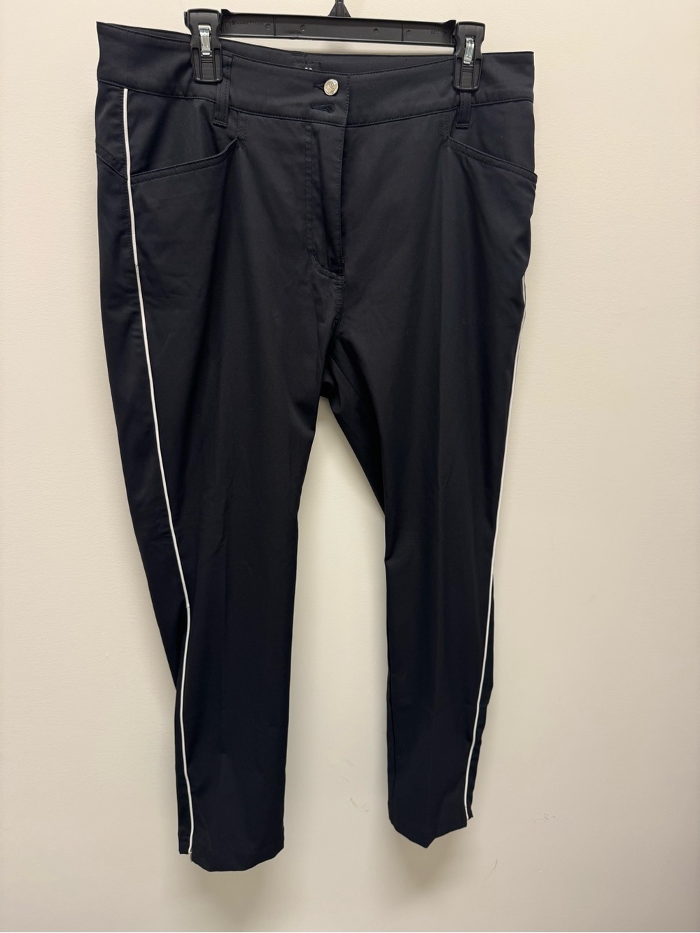Daily Sports Glam Ankle pants  with White Side Piping and ankle zipper